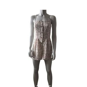 TOPSHOP Women’s White Floral Strappy Button Up  Open Back Romper Size US 8